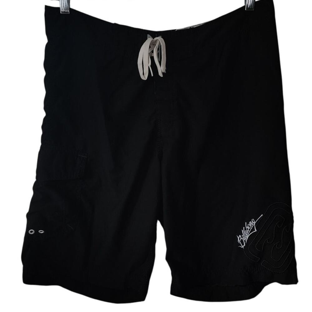 Billabong Men's Black Boardshorts Bermuda Front Tie Shorts Size 36